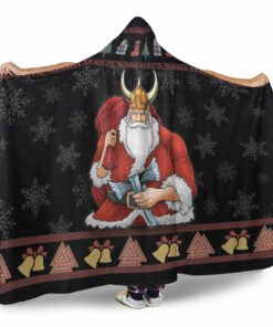 Viking Hooded Blanket, Christmas Iceland Santa Hooded Blanket
