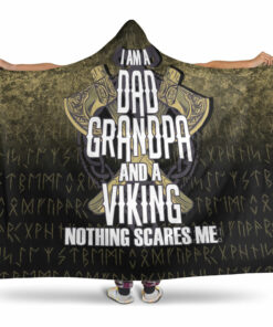 Viking Hooded Blanket, Dad Viking Fathers Day Warrior Hooded Blanket