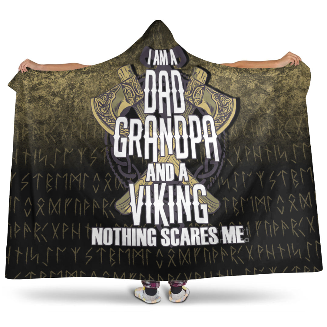 Viking Hooded Blanket, Dad Viking Fathers Day Warrior Hooded Blanket