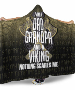 Viking Hooded Blanket, Dad Viking Fathers Day Warrior Hooded Blanket