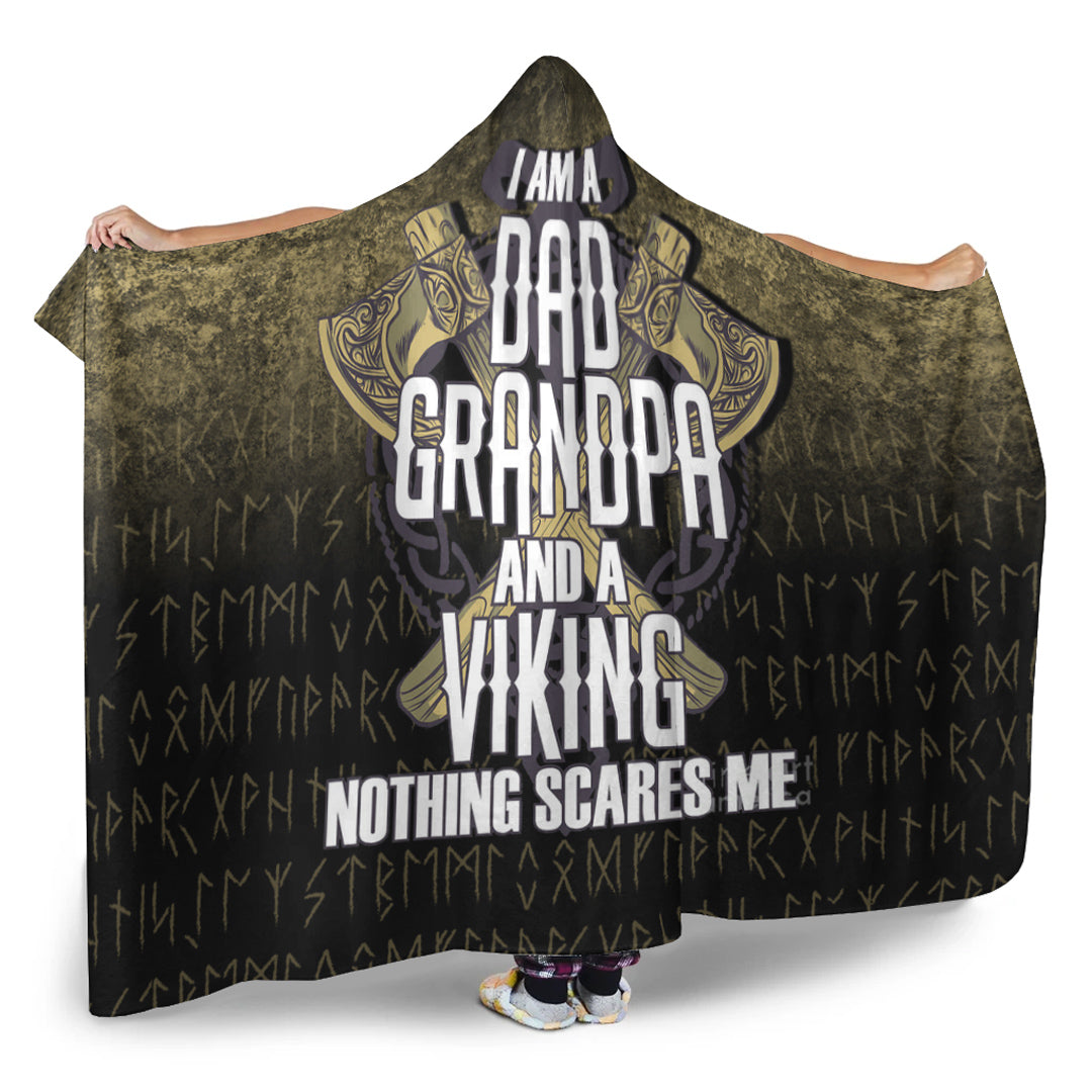 Viking Hooded Blanket, Dad Viking Fathers Day Warrior Hooded Blanket