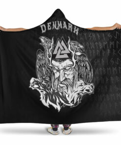 Viking Hooded Blanket, Denmark Odin Viking Set Hooded Blanket