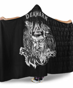 Viking Hooded Blanket, Denmark Odin Viking Set Hooded Blanket