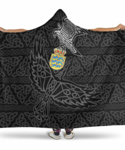 Viking Hooded Blanket, Denmark Raven Viking Set Hooded Blanket