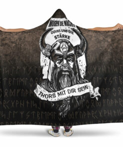 Viking Hooded Blanket, Die Macht Odins Wikinger Walhalla Hooded Blanket