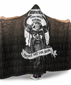 Viking Hooded Blanket, Die Macht Odins Wikinger Walhalla Hooded Blanket