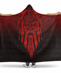 Viking Hooded Blanket, Eye of Odin, Red Version Hooded Blanket