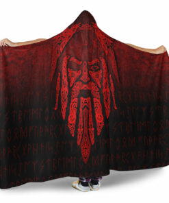 Viking Hooded Blanket, Eye of Odin, Red Version Hooded Blanket