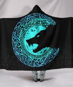 Viking Hooded Blanket, Fenrir Norse Wolf