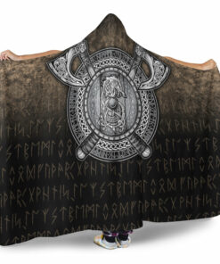 Viking Hooded Blanket, Fenrir Viking Shield Hooded Blanket