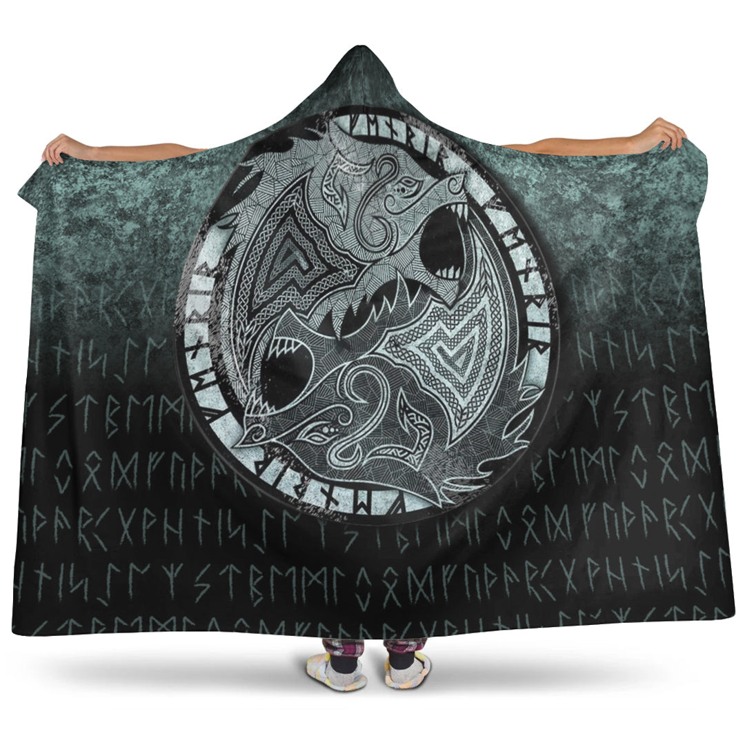 Viking Hooded Blanket, Fenrir the Wolf Hooded Blanket