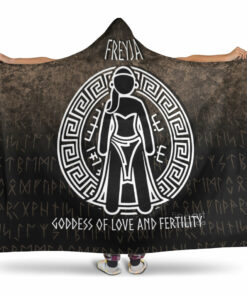 Viking Hooded Blanket, Freyja the Goddess of Love and Fertility Hooded Blanket
