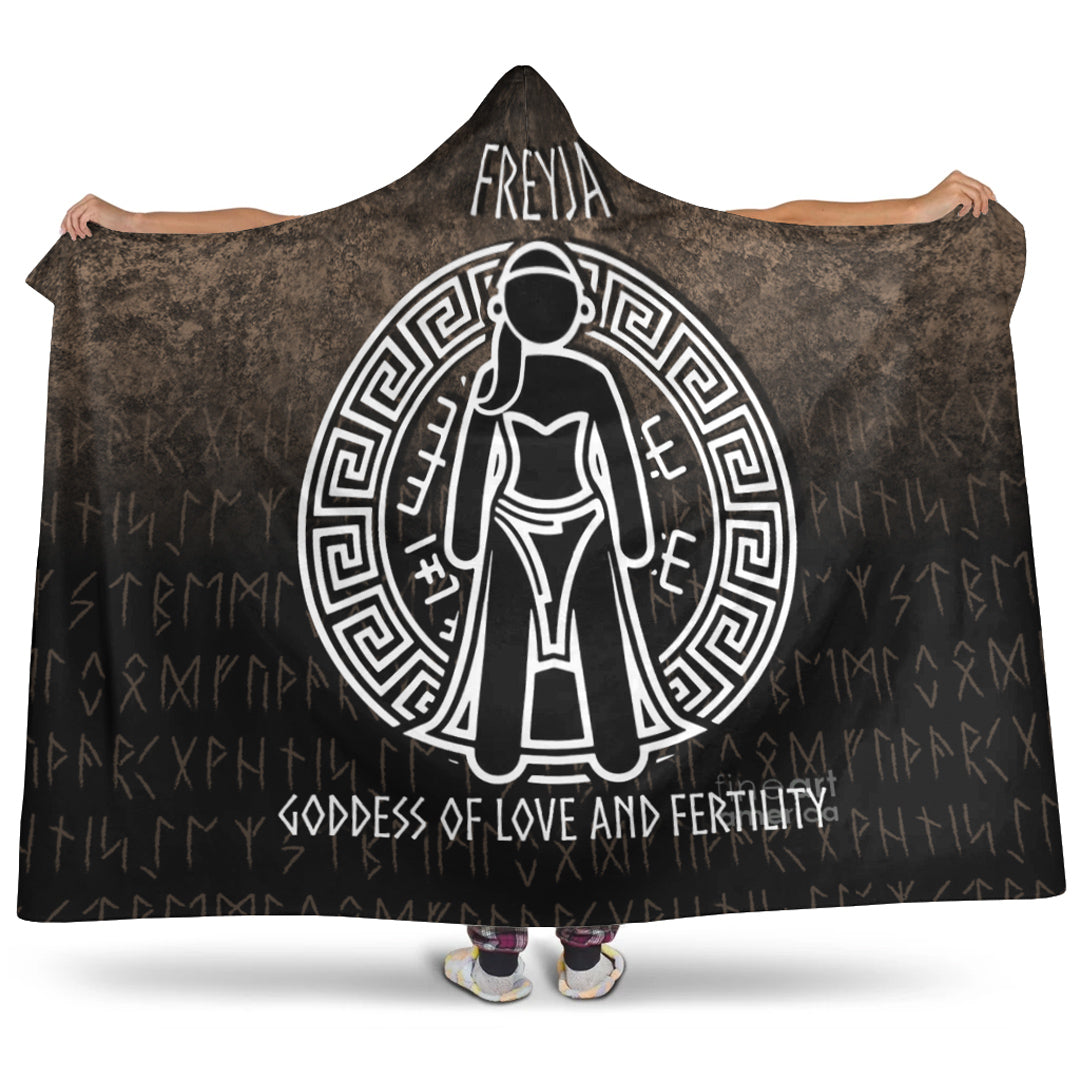 Viking Hooded Blanket, Freyja the Goddess of Love and Fertility Hooded Blanket