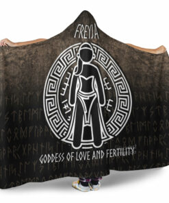 Viking Hooded Blanket, Freyja the Goddess of Love and Fertility Hooded Blanket