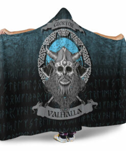 Viking Hooded Blanket, Glory or Valhalla Viking Skull Hooded Blanket