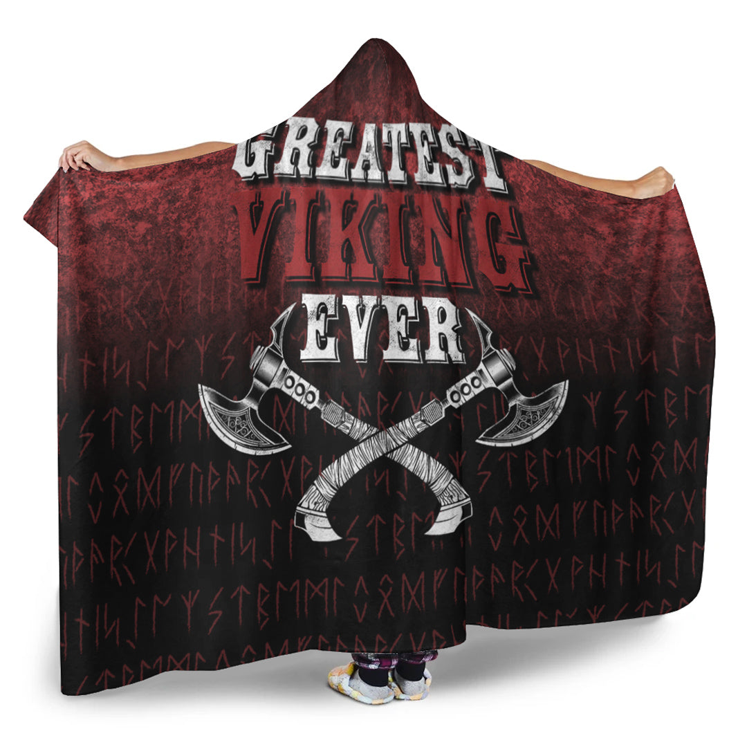 Viking Hooded Blanket, Greatest Viking Ever Hooded Blanket Bluefink