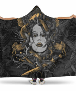 Viking Hooded Blanket, Head Of Medusa Hooded Blanket