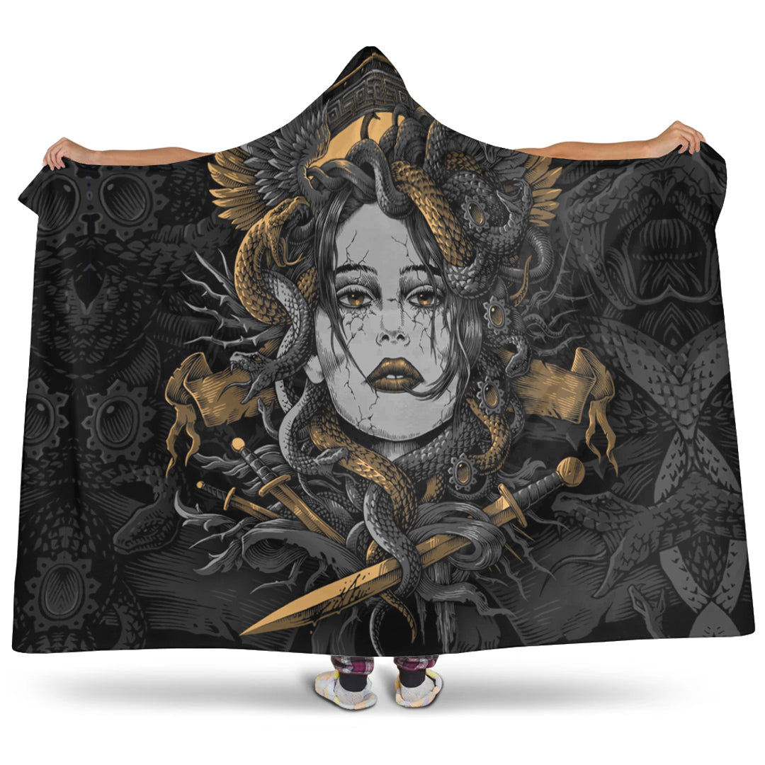 Viking Hooded Blanket, Head Of Medusa Hooded Blanket