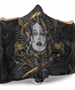 Viking Hooded Blanket, Head Of Medusa Hooded Blanket