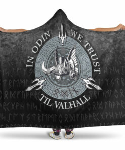 Viking Hooded Blanket, In Odin We Trust Hooded Blanket
