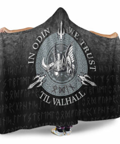 Viking Hooded Blanket, In Odin We Trust Hooded Blanket