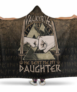 Viking Hooded Blanket, Isked Odin For Valkyrie He Sent Me My Daughter Hooded Blanket