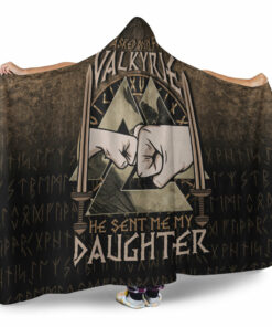 Viking Hooded Blanket, Isked Odin For Valkyrie He Sent Me My Daughter Hooded Blanket
