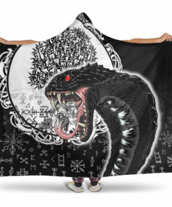 Viking Hooded Blanket, Jomngandr and Yggdrasil Black and White Hooded Blanket