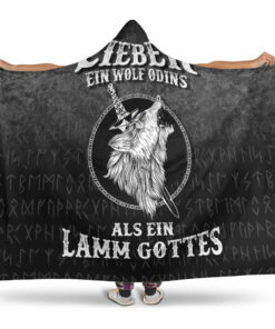 Viking Hooded Blanket, Lieber Ein Wolf Odinsls Ein Lamm Gottes Hooded Blanket