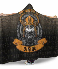 Viking Hooded Blanket, My Blood Type is Viking Hooded Blanket