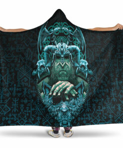 Viking Hooded Blanket Odin With Fenrir