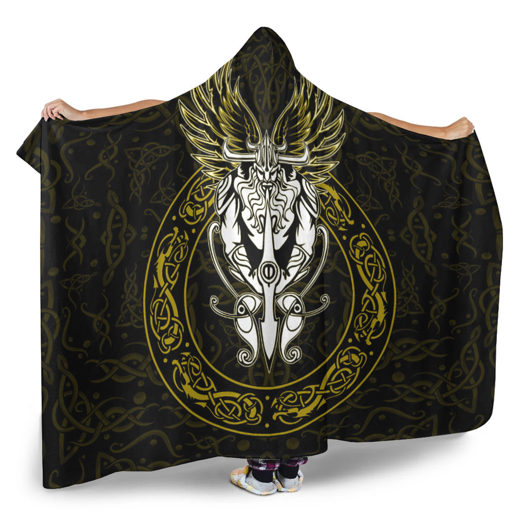 Viking Hooded Blanket, OdinWing Viking Gold Hooded Blanket