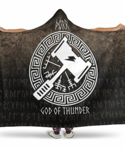 Viking Hooded Blanket, Porr God Of Thunder Hooded Blanket