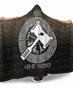 Viking Hooded Blanket, Porr God Of Thunder Hooded Blanket