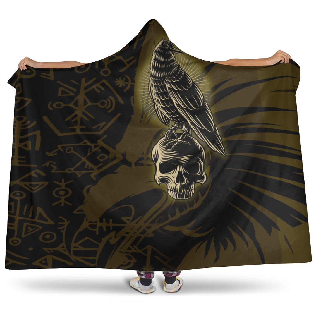Viking Hooded Blanket, Raven Viking Hooded Blanket