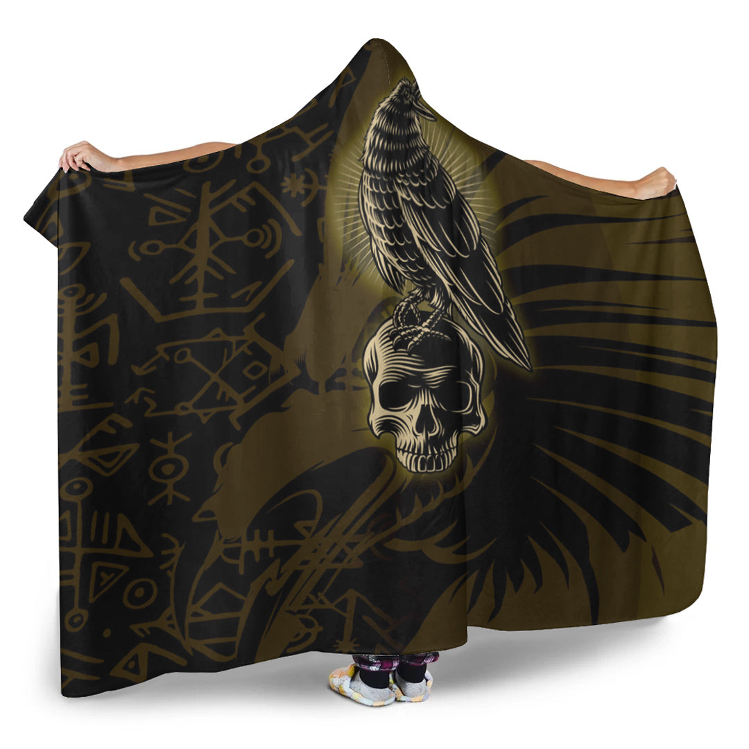 Viking Hooded Blanket, Raven Viking Hooded Blanket