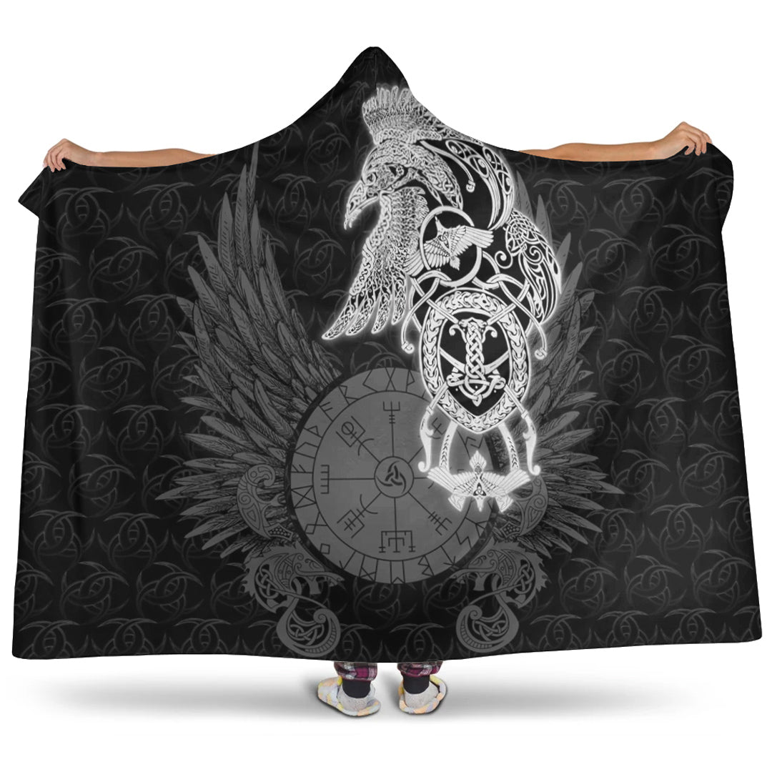 Viking Hooded Blanket, Raven Ving Hooded Blanket