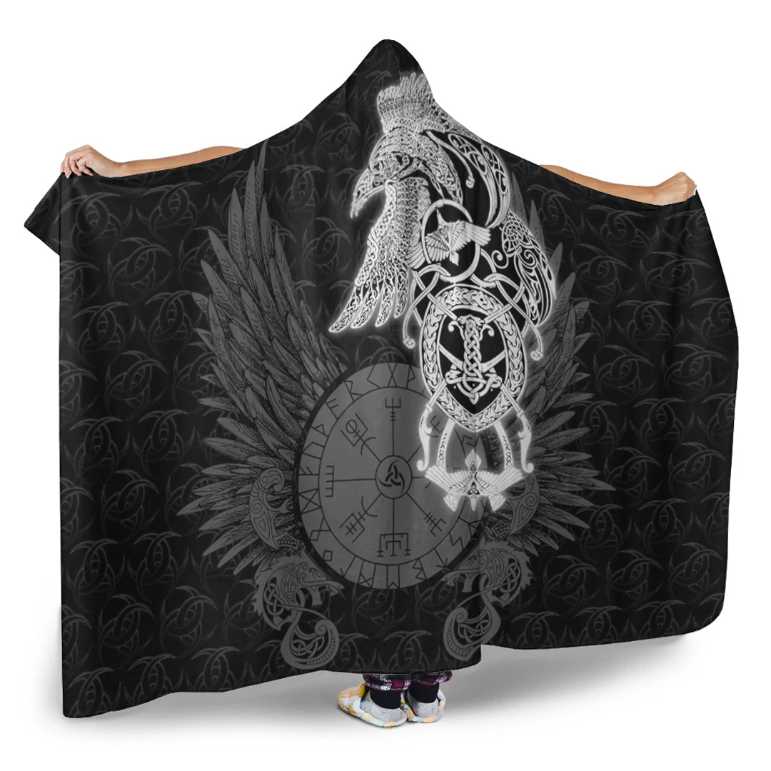 Viking Hooded Blanket, Raven Ving Hooded Blanket