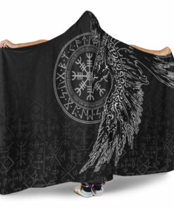 Viking Hooded Blanket, Raven and Helm ofwe Hooded Blanket
