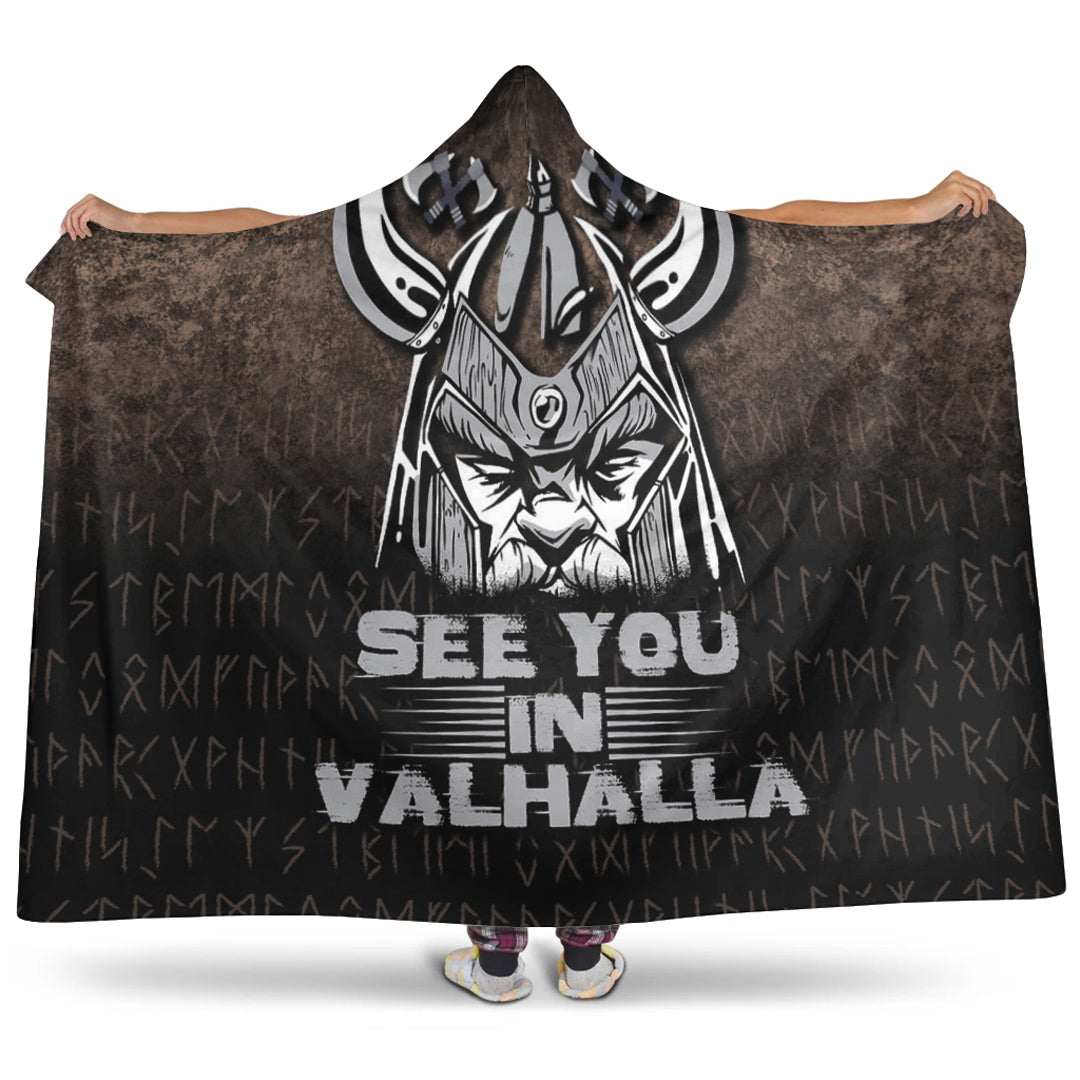 Viking Hooded Blanket, See You In Valhalla Hooded Blanket