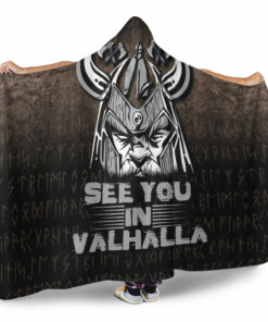 Viking Hooded Blanket, See You In Valhalla Hooded Blanket