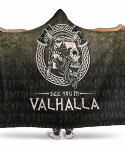 Viking Hooded Blanket, See You In Valhalla Viking Hooded Blanket