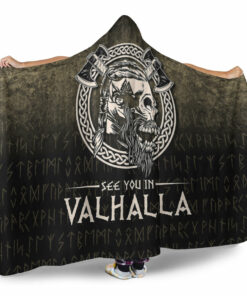 Viking Hooded Blanket, See You In Valhalla Viking Hooded Blanket