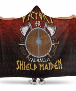 Viking Hooded Blanket, Shield Maiden Shield Maiden Hooded Blanket