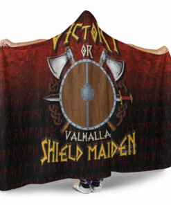 Viking Hooded Blanket, Shield Maiden Shield Maiden Hooded Blanket