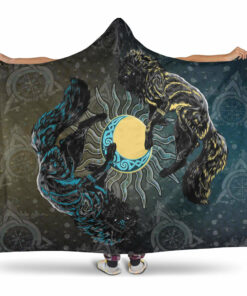Viking Hooded Blanket, Skoll and Hati Gradiant Style Hooded Blanket