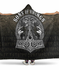 Viking Hooded Blanket, Son Of Viking Mjolnir Hooded Blanket