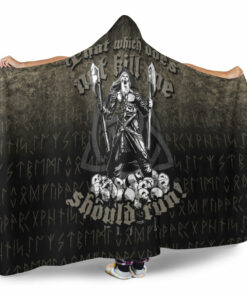 Viking Hooded Blanket, That Which Does Not Kill Me Should Run Hooded Blanket