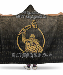 Viking Hooded Blanket, The Nordic God Of Impatience Hammersbald Hooded Blanket