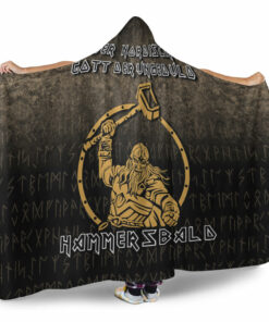 Viking Hooded Blanket, The Nordic God Of Impatience Hammersbald Hooded Blanket